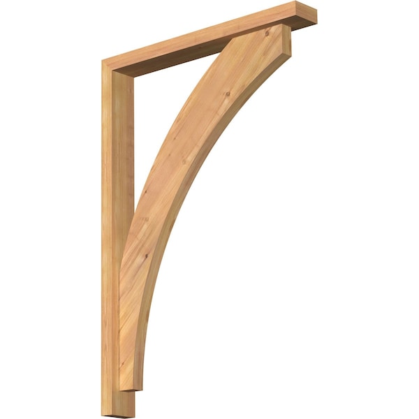 Ekena Millwork Thorton Block Smooth Bracket w/ Offset Brace, Western Red Cedar, 3 1/2"W x 26"D x 38"H BKT0402X26X38THR05SWR - main